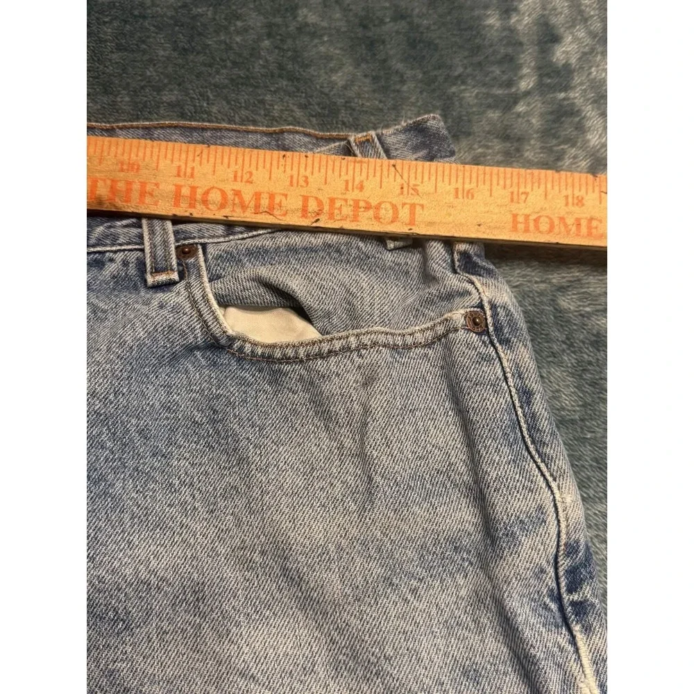 Levis Mens 36x34 Relaxed Straight Leg Jeans Light Blue Distressed Thrashed